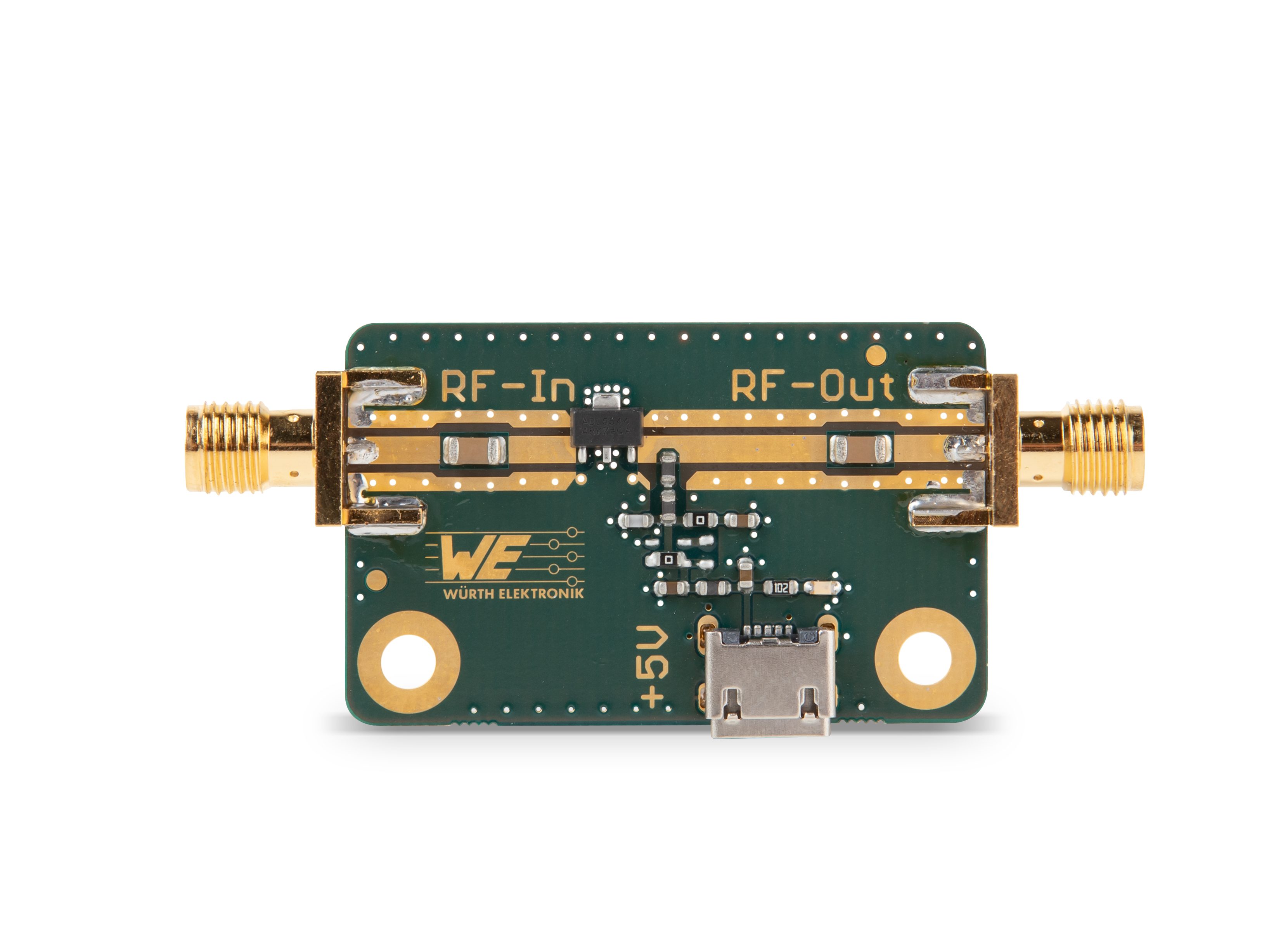 RF Gain Block Amplifier with integrated Multilayer Ferrite for