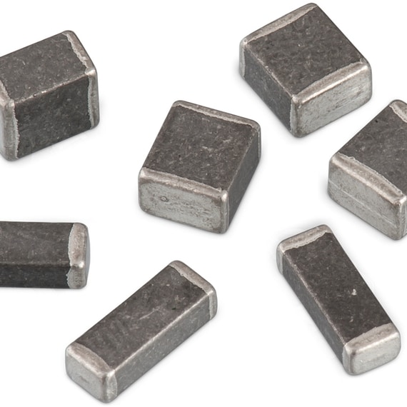 Many ferrites on white background