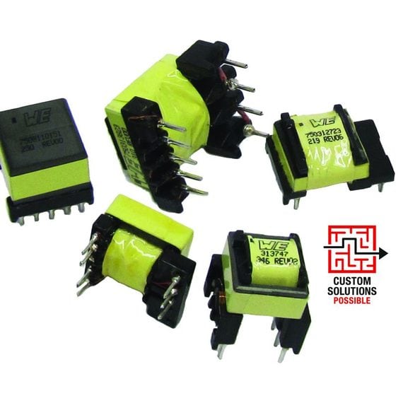 Five yellow and black components