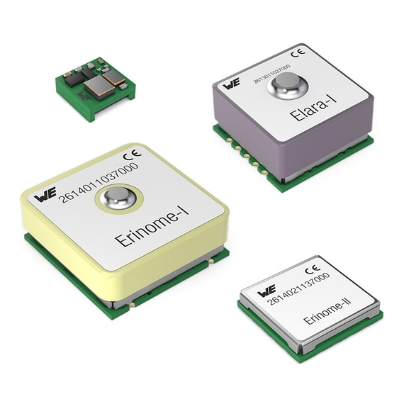 Four antenna components on white background