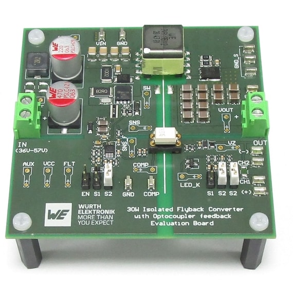 Bild einer grünen Platine mit verschiedenen elektronischen Bauteilen