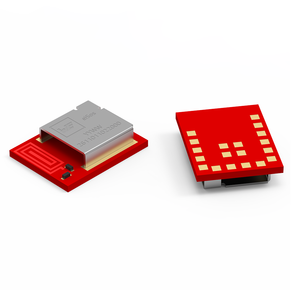 Ophelia-III A red radio module is shown from below and above