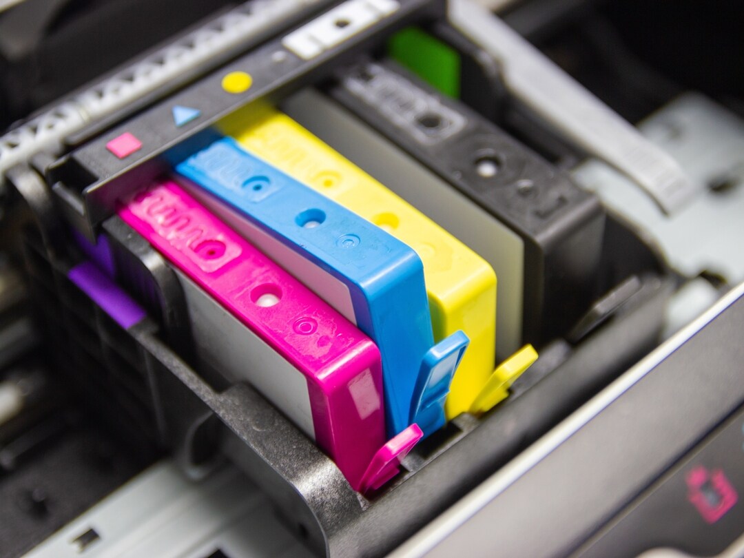 close up of printer ink carriage