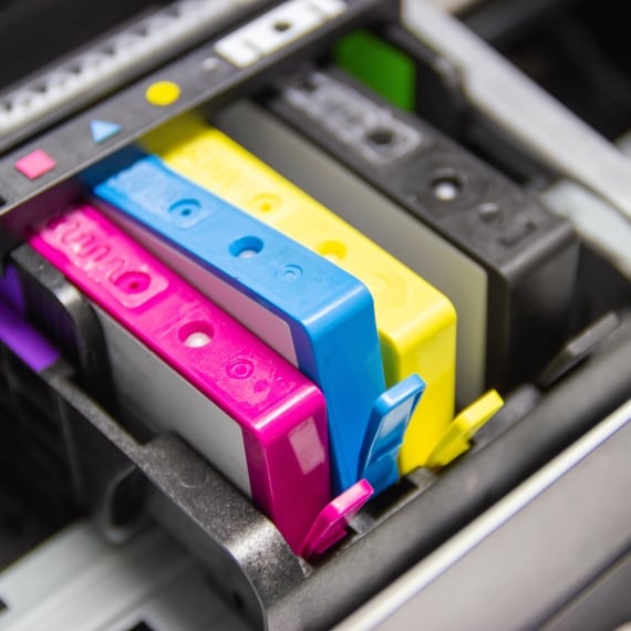 close up of printer ink carriage