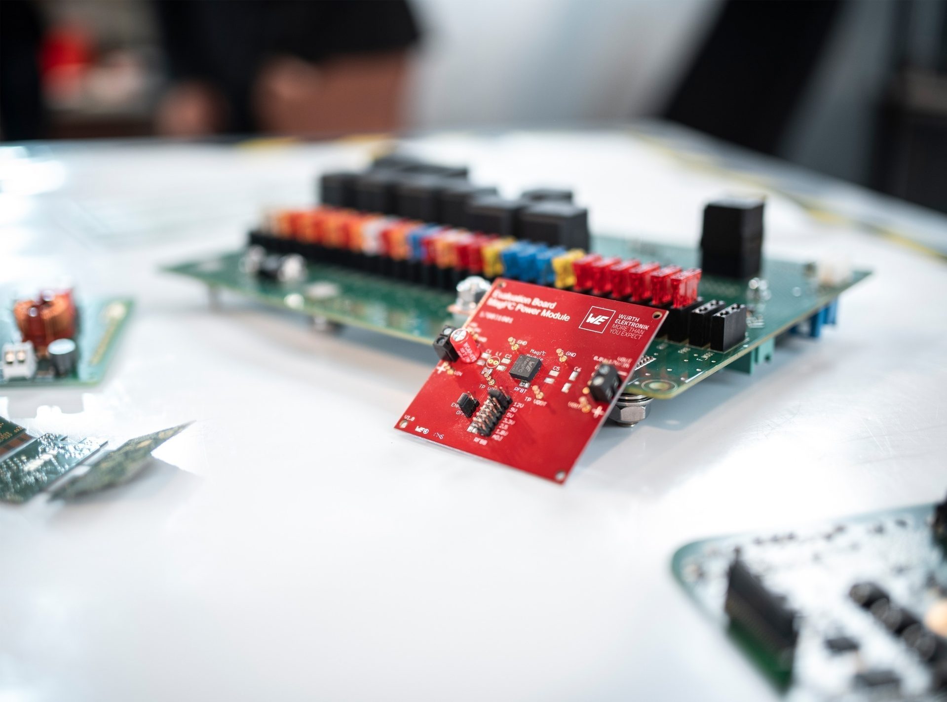 Product Areas Components, Printed Circuit Boards, Systems Printed circuit boards and applications on a table