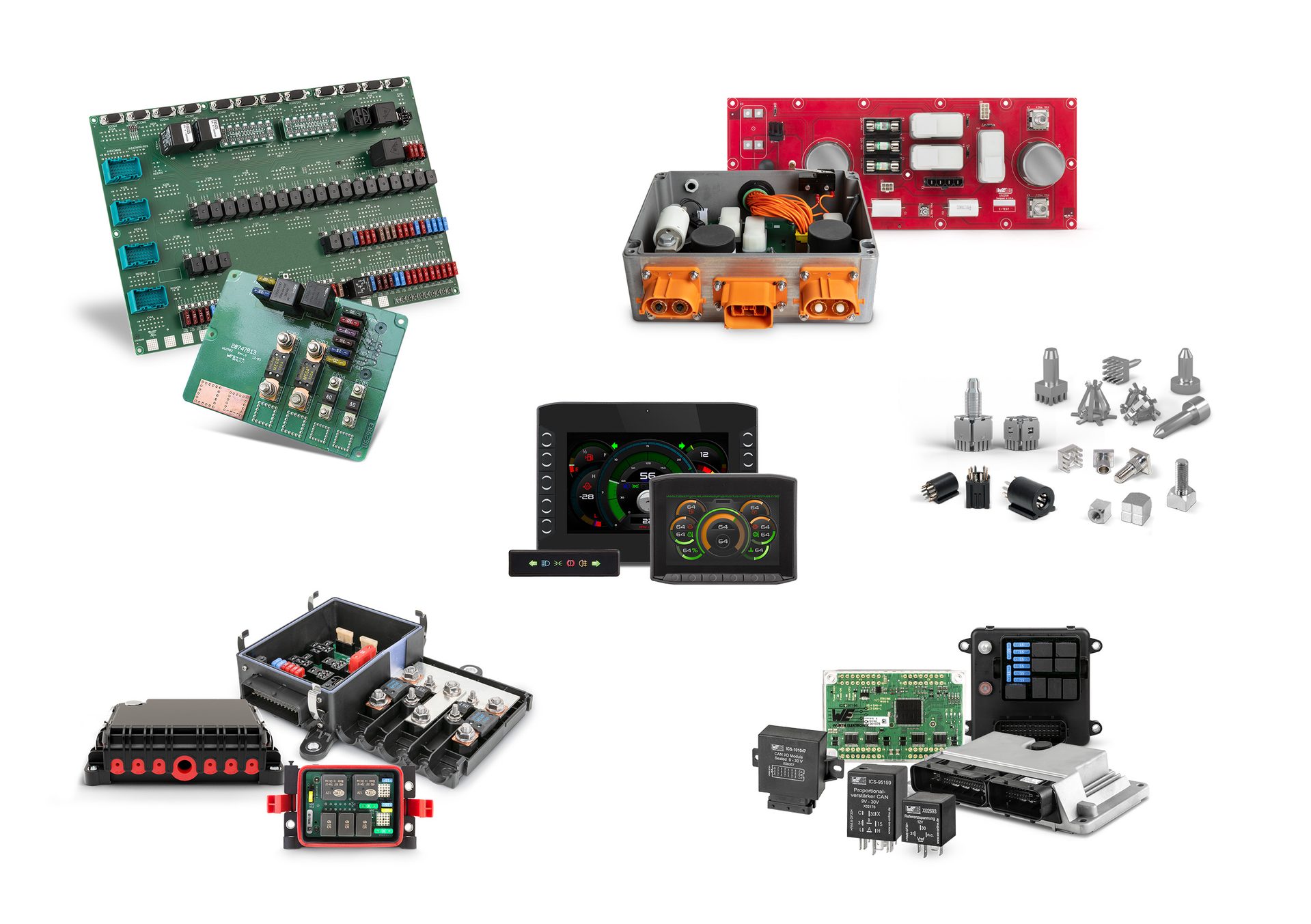 Produktcollage verschiedener ICS Produkte Produktcollage verschiedener Würth Elektronik ICS Produkte
