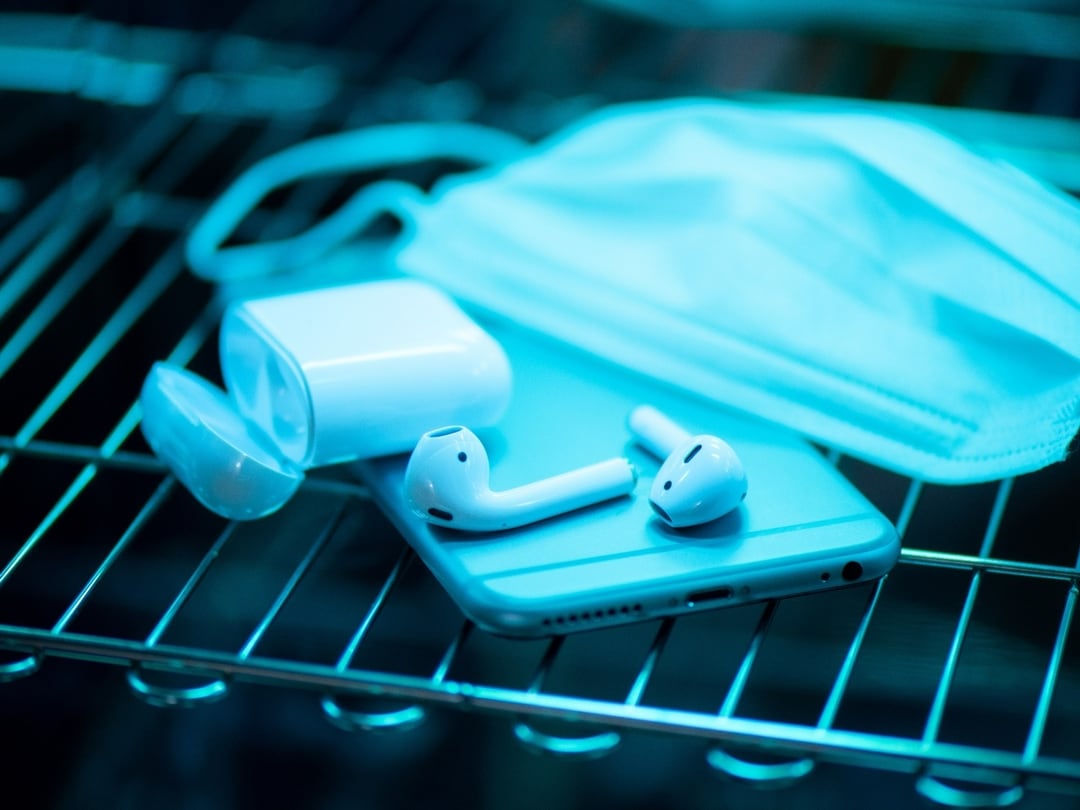 Devices under UV LED disinfection light
