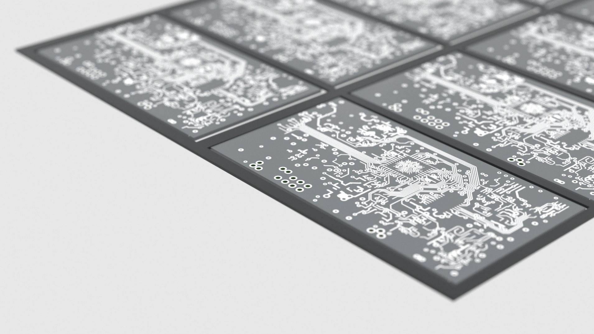 CBT Capability Delivery Panel Design Rendering of a printed circuit board with focus on delivery panel design