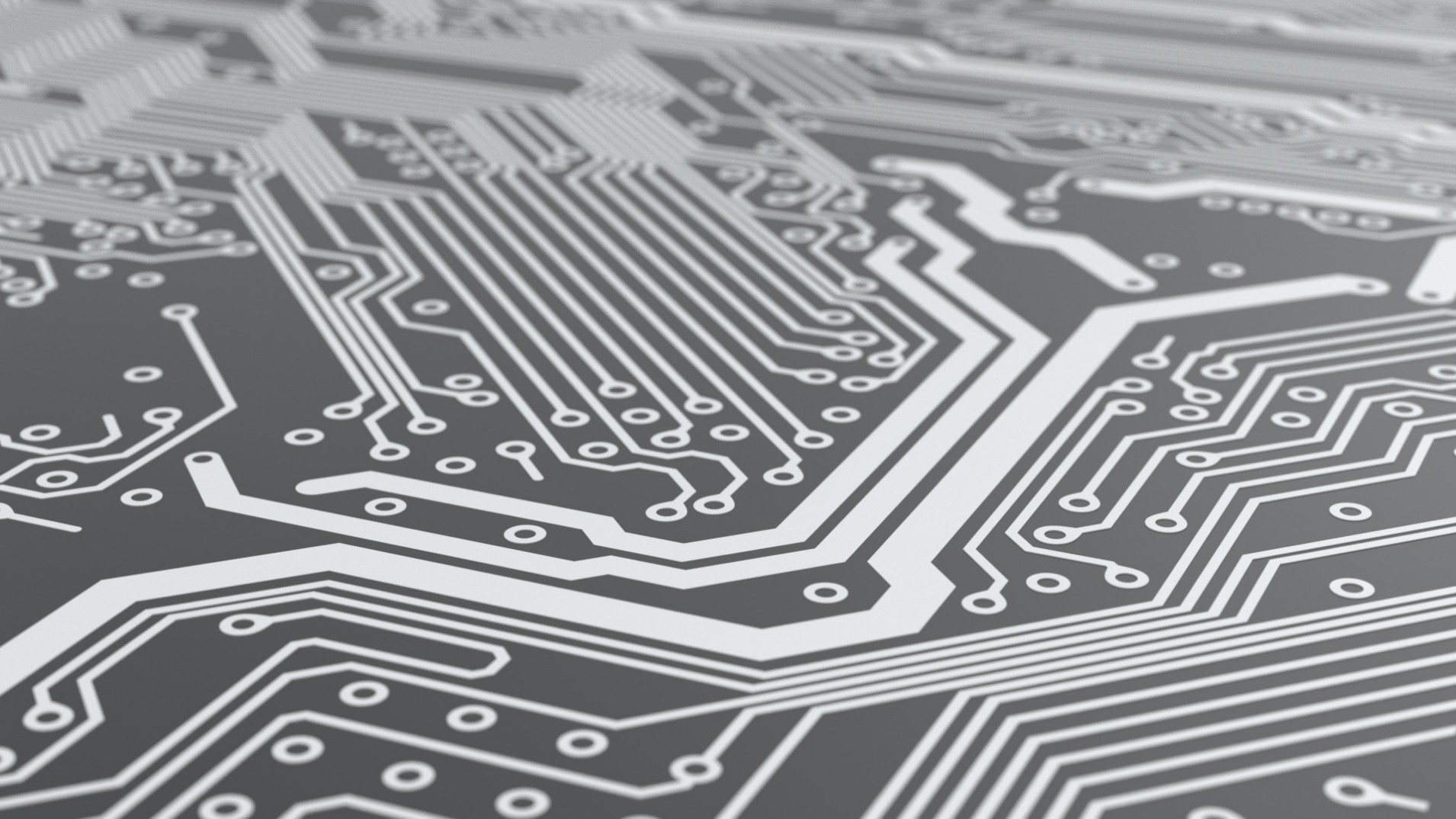 CBT Capability Structures Rendering of a PCB showing a copper layout with structures of varying fineness
