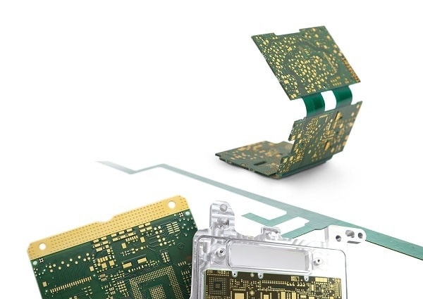 startseite-ueberblick-pcb-technologien Collage zeigt Leiterplatten verschiedener Technologien