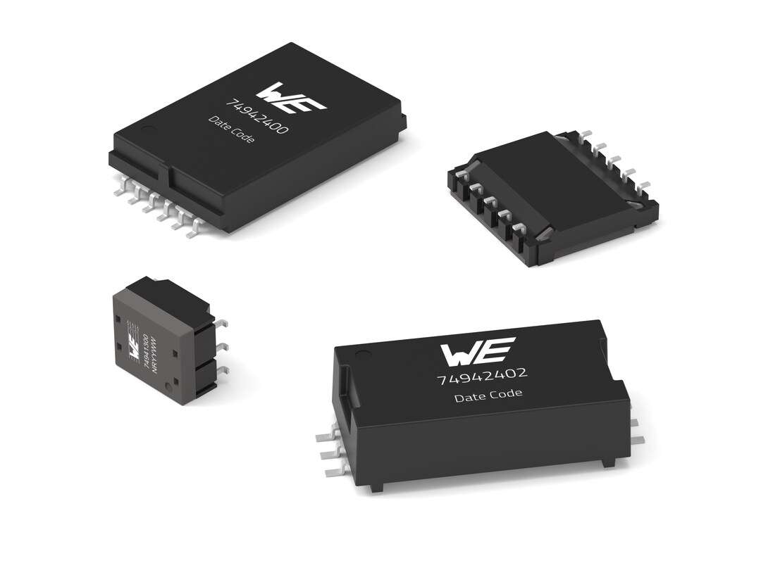 Black WE-BMS components on a white background