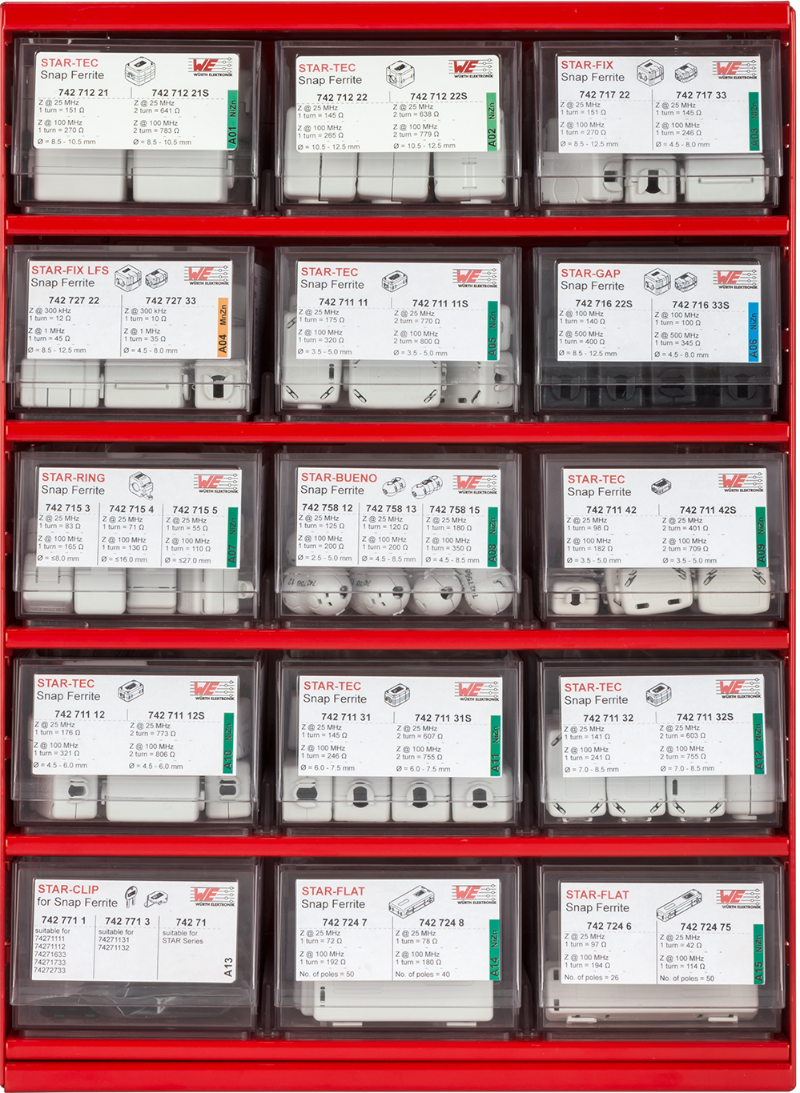 Alpha Rack Modul 1 Front Modul 1 EMV: Klappferrite 742707001