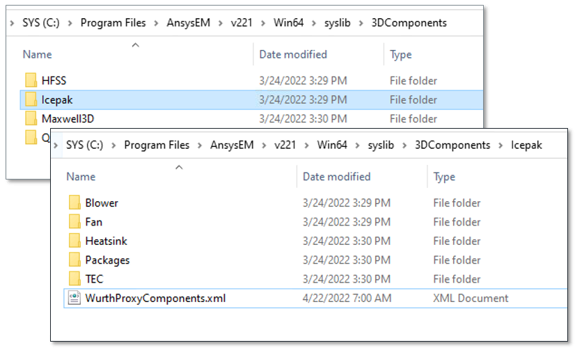 Ansys Installation Screenshot of the Ansys installation folder