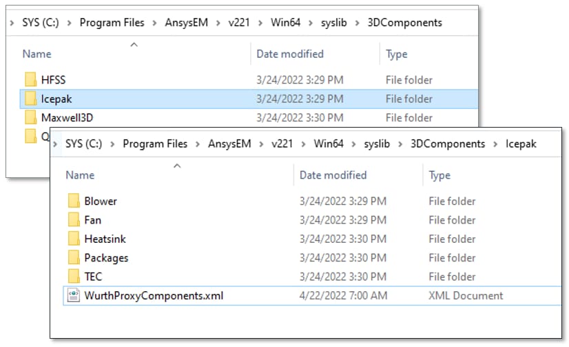 Ansys Installation Screenshot of the Ansys installation folder