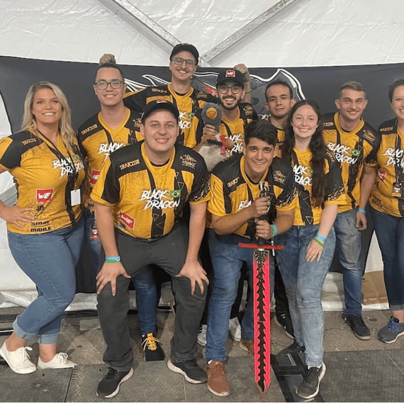 Uairrior Team in their yellow jerseys with Wurth Electronics Employees Missy and Amelia