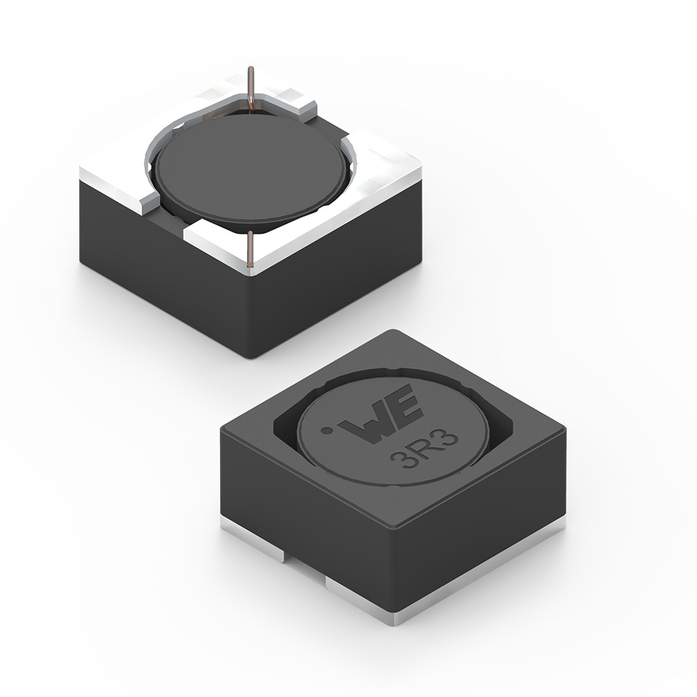 WE-HEPA Der WE-HEPA High Efficiency Power Choke ist eine Spule, die sowohl von oben als auch von unten sichtbar ist.