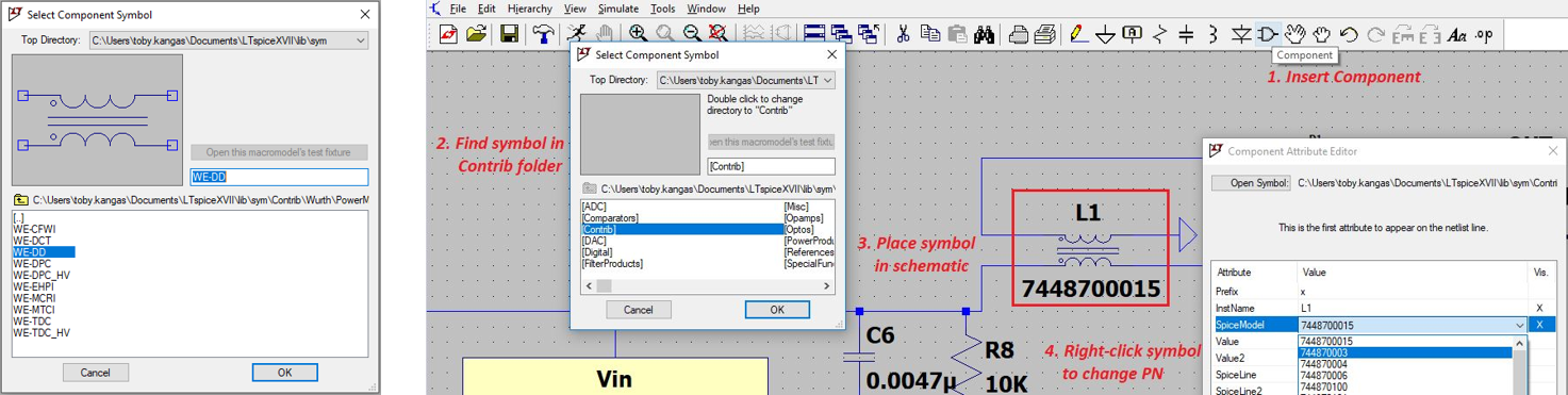 LTspice Components “Contrib” Directory Screenshot von contrib Verzeichnis