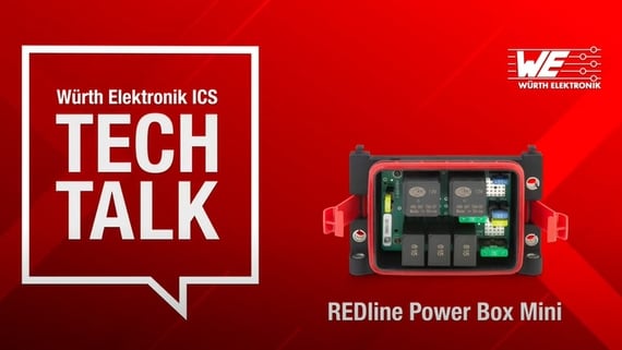 Thumbnail Tech Talk REDline Power Box Mini REDline Power Box Mini on red background with white speechbubble