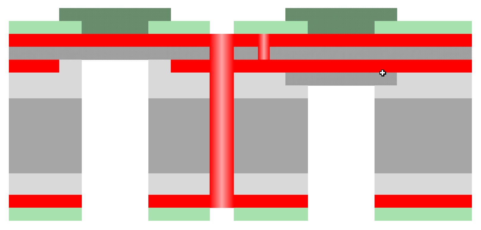 WE CBT Collage RIGID.flex Sample WE.flexone Stackup Image showing stackup as a detail of the physical PCB sample WE.flexone in RIGID.flex technology