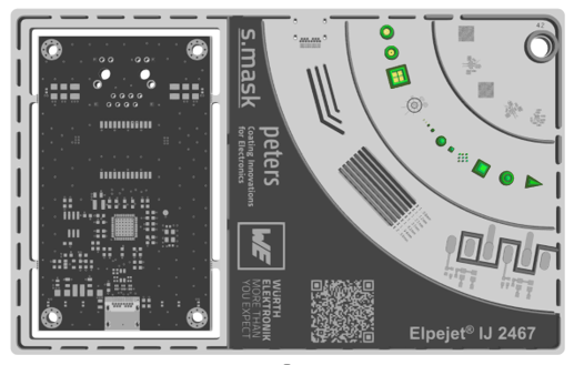 CBT physical PCB sample s.mask technology 3D structures 11_2025, additive inkjet-based solder mask process
