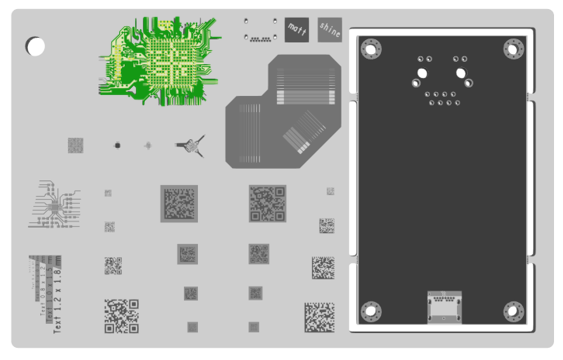 CBT physical PCB sample s.mask technology minimal design 11_2025,additives Lötstopplackverfahren auf Tintenstrahlbasis