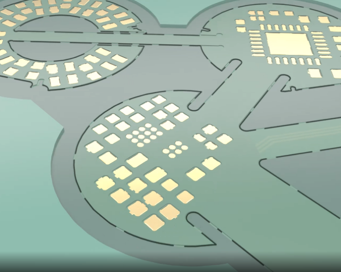 CBT Handmuster WE.scope Kontur DE Bild zeigt lasergeschnittene Flexkontur als Detail des Handmusters WE.scope in SLIM.flex Technologie