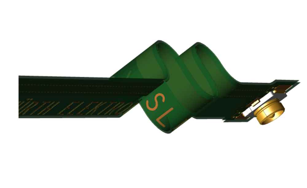 CBT Handmuster WE.scope RF-Kabelbaum DE Bild zeigt geschirmten Flex als Detail des Handmusters WE.scope in SLIM.flex Technologie