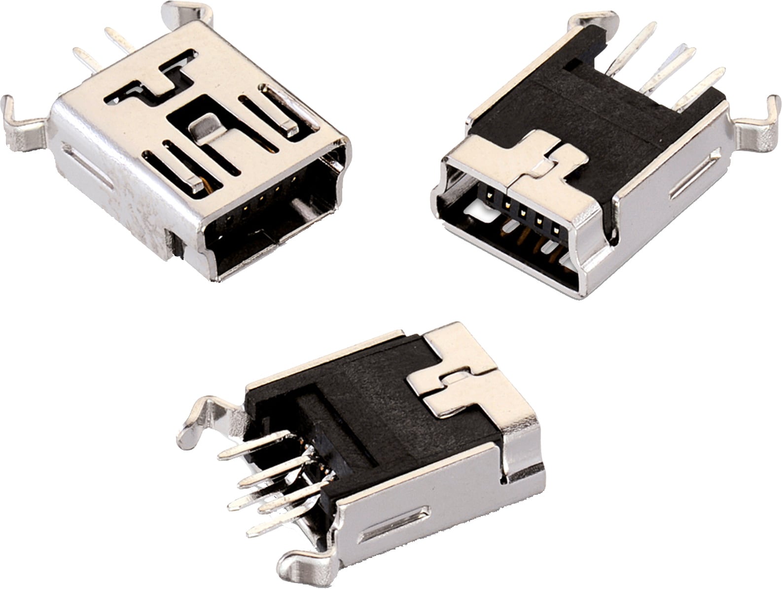 1 piece USB Connectors USB MINI-AB RECPT 5P RA SMT W/PEGS 