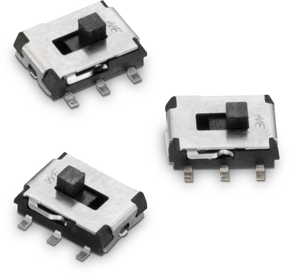 Ws Slsv Smt Mini Slide Switch Same Side Connection 7 65 X 5 5 Mm Electromechanical Components Wurth Elektronik Product Catalog