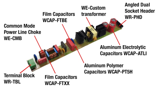 Alle Bauelemente von Würth Elektronik auf dem LIGHTING-1-GEVK - LIGHTING-POWER-AC-GEVB