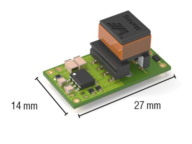 Highly compact solution with regulated bipolar output rails upto 6 W power