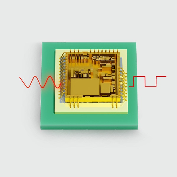 ASIC wandelt die analogen Signale in digitale Signale um