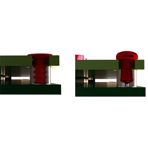 SMT Spacer with Snap Rivet or Mounting Button for quick and easy mounting of PCBs without tools