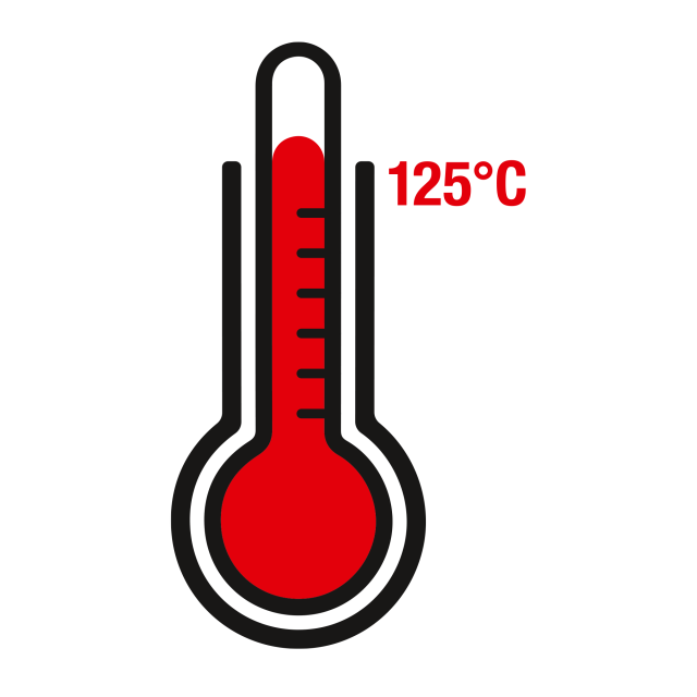 Hitzebeständigkeit bis +125 °C