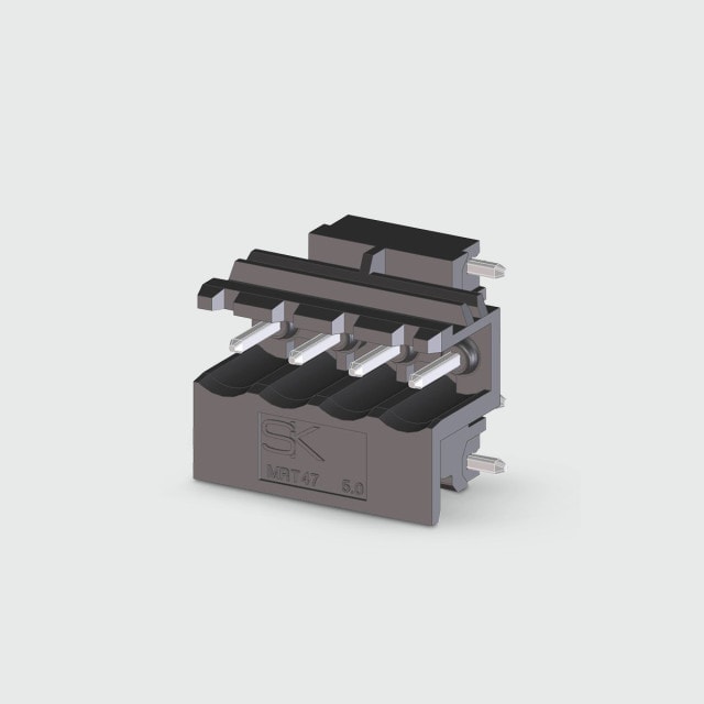 Pluggable terminal block with 45° rotated connection side