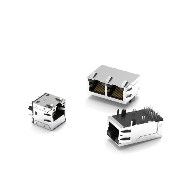 The WE-RJ45 LAN series allow free choice between different tap directions, connection variants and SMT, THT and THR mounting.
