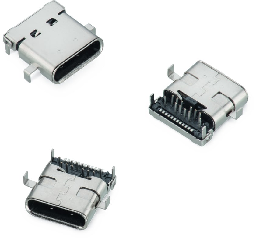 WR-COM USB 3.1 Type C Receptacle Mid-Mount THR / SMT 1.6 Electromechanical Components | Würth Elektronik Product Catalog