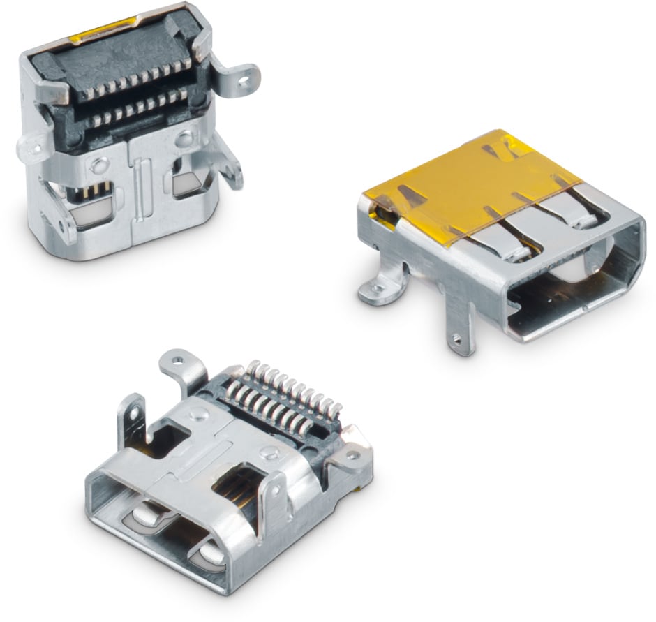WR-COM Micro HDMI Horizontal SMT Hybrid Mount | Elektromechanische 
