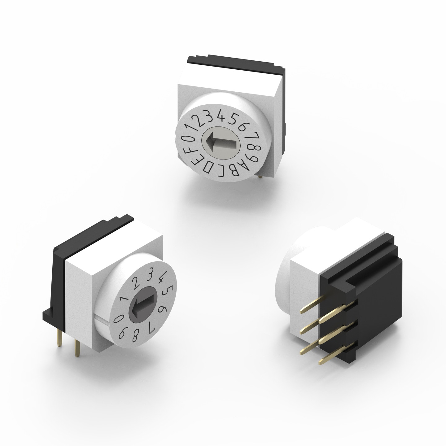 WS-ROTU THT Rotary Switch Right Angled with Arrow Type Actuator 
