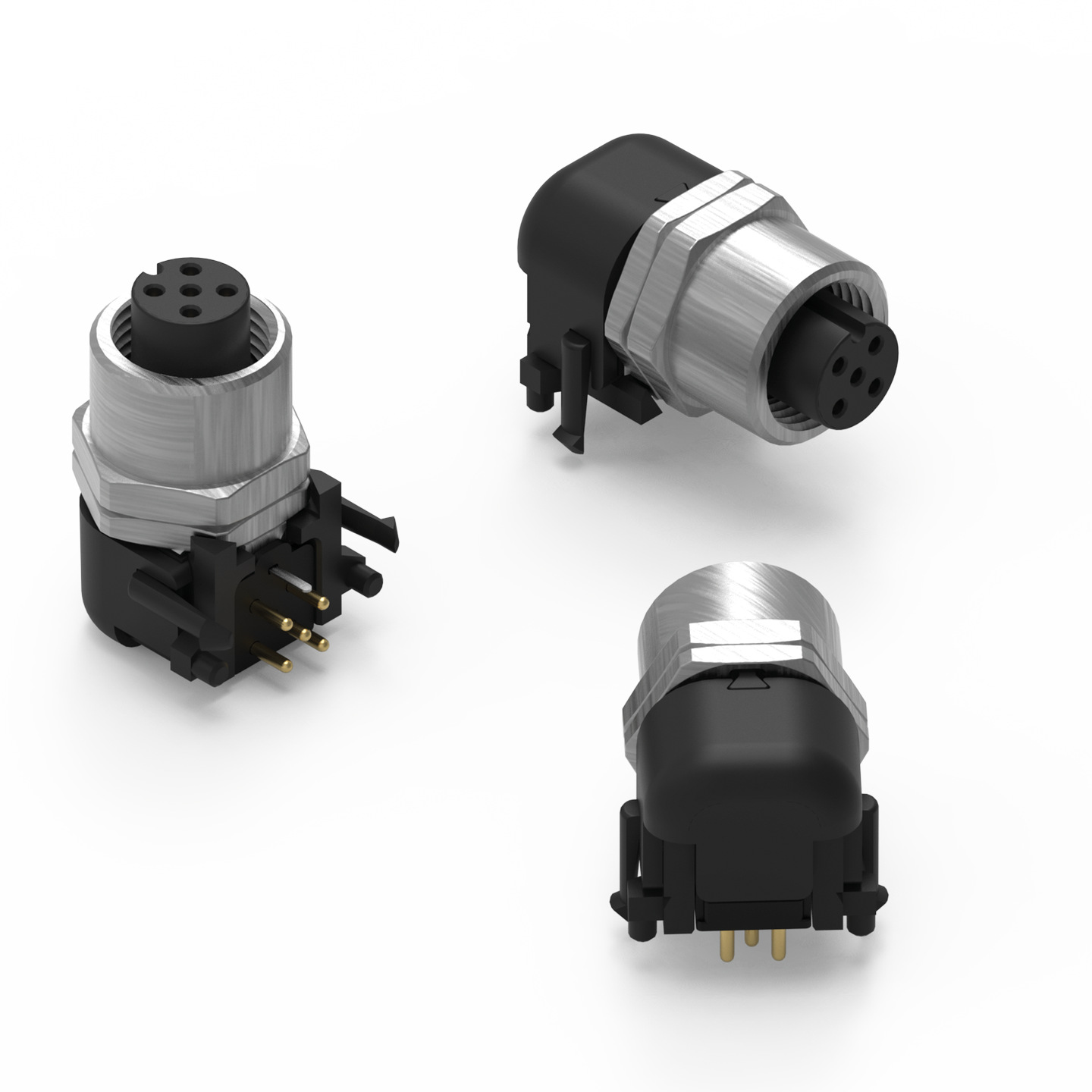 WR-CIRCM12 Screw Mating Panel Connector Angled 90° Female Metal  