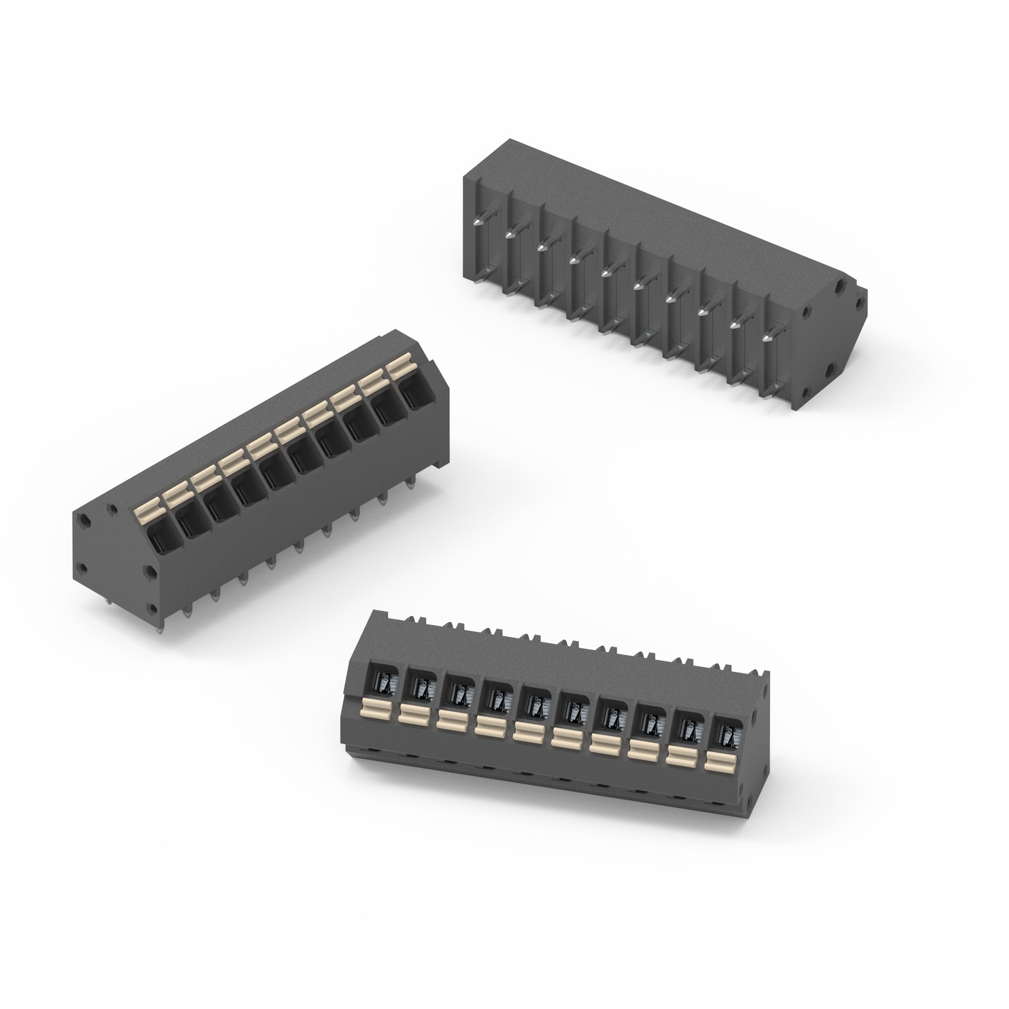 WR-TBL Series 8093 - Screwless Push In 3.81mm pitch - 45° cable 