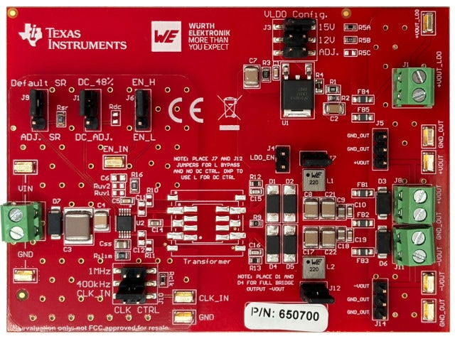 Board-2: 650700 (konfigurierbares Design ermöglicht die Evaluierung verschiedener Transformatoren und Spezifikationen) Board-2: 650700 (konfigurierbares Design ermöglicht die Evaluierung verschiedener Transformatoren und Spezifikationen)