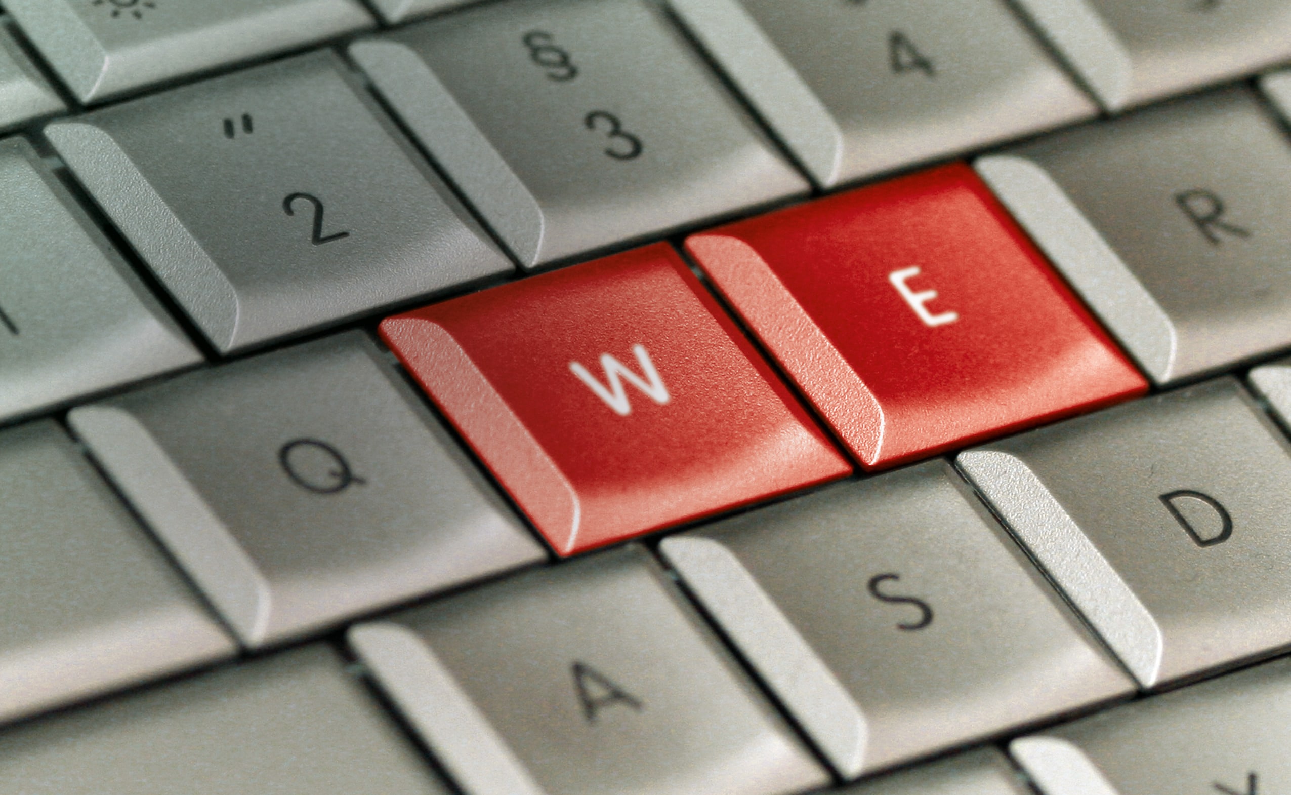 Differentiation  Keyboard, the W and E are side by side and colored red
