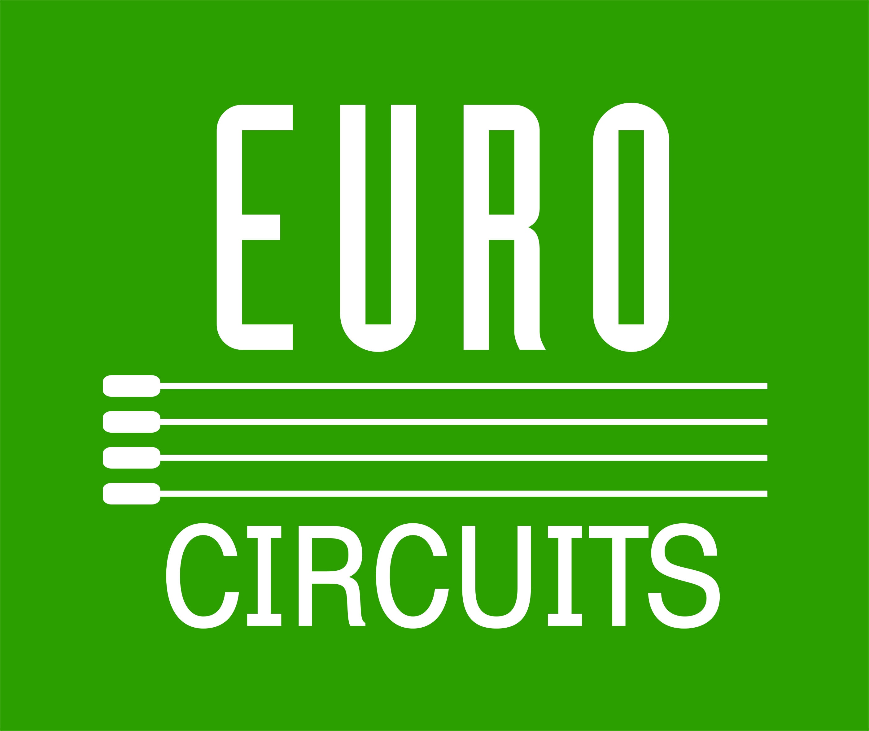 Grünes und weißes Logo des Unternehmens Euro Circuits