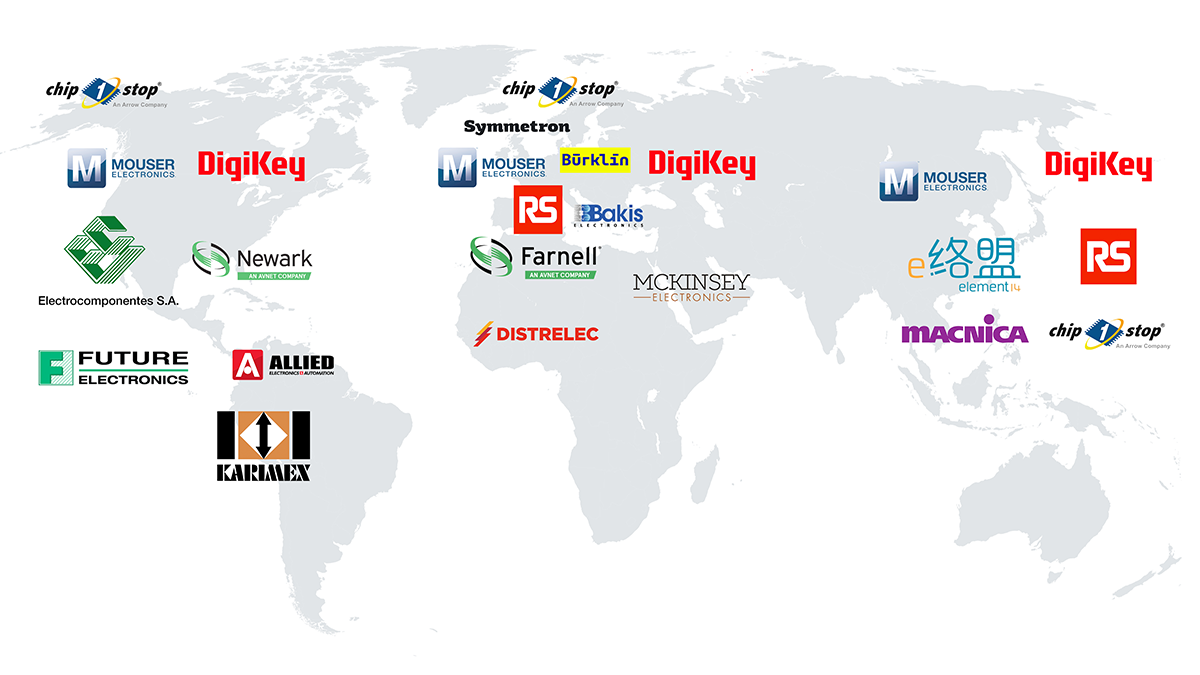 Globale Distributionspartner Weltkarte mit Logos der Distributionspartner