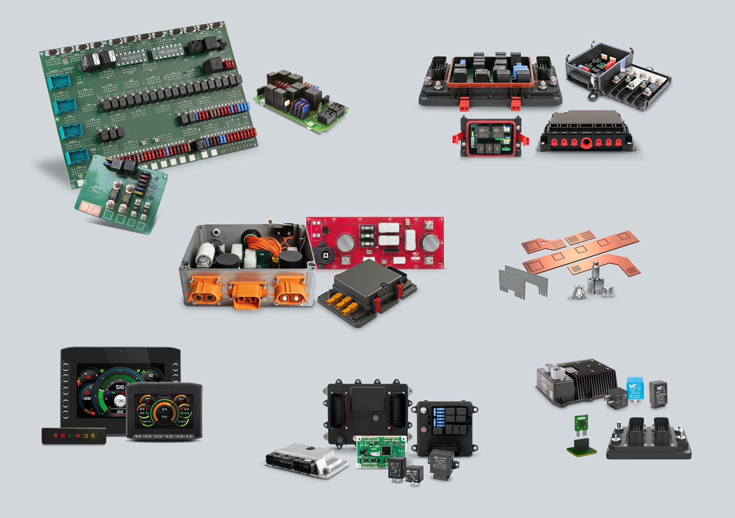 Product collage of different ICS products Product collage of different Würth Elektronik ICS products