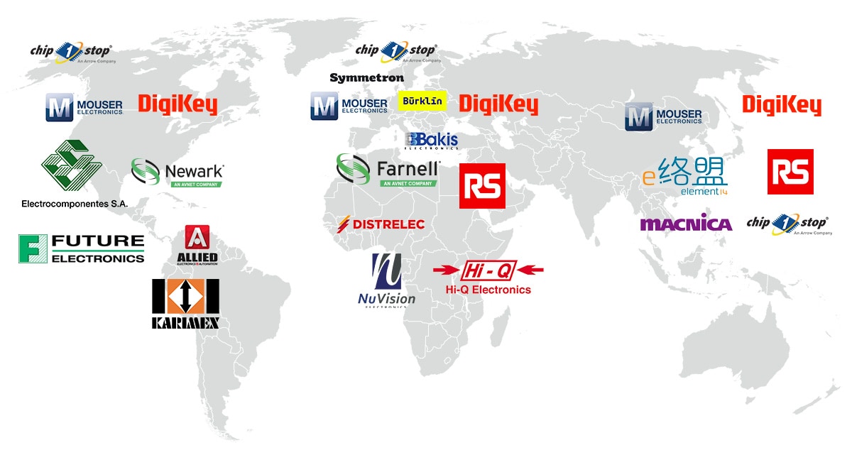 Globale Distributionspartner Weltkarte mit Logos der Distributionspartner