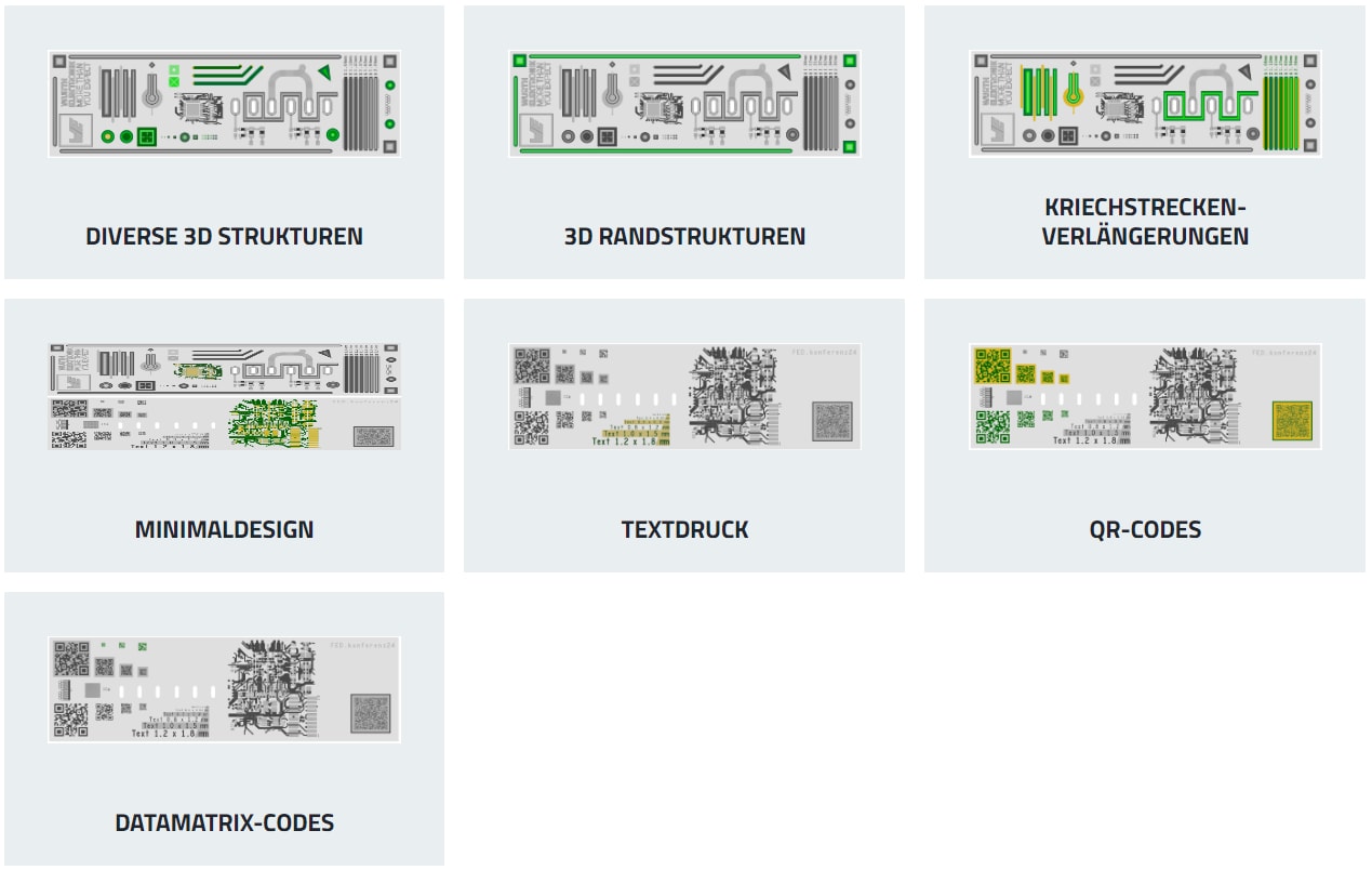 CBT Übersicht Handmuster Digitaler Lötstopplack Handmuster Digitaler Lötstopplack