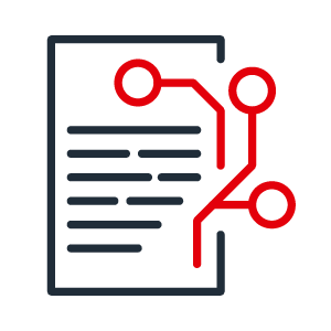 Icon with a letter with connectet content