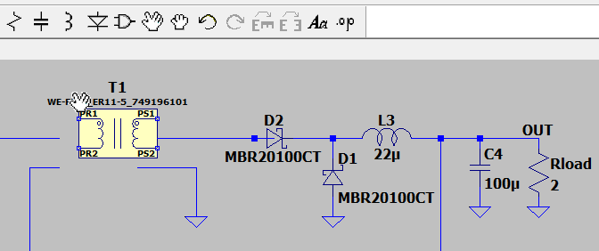 Placement of component into LTspice schematic
